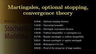 Chapter 05 Martingales optional stopping convergence theory with subtitles [upl. by Swann]