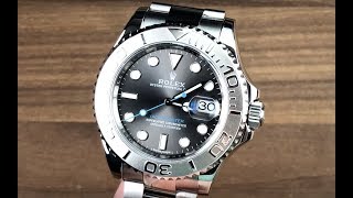 Rolex YachtMaster DARK RHODIUM 116622 Rolex Watch Review [upl. by Anailil]