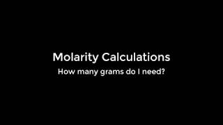 Calculating the number of grams required to make a solution Molarity [upl. by Ralf]