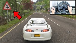 Forza Horizon 4 Drifting Toyota Supra Steering Wheel  Shifter Gameplay [upl. by Tanner]