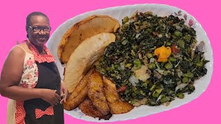 Jamaican steamed callaloo with saltfish [upl. by Fast]