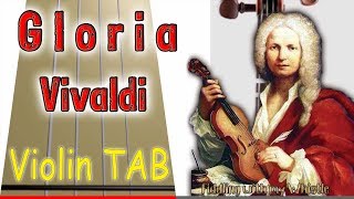 Gloria  Vivaldi  Violin  Play Along Tab Tutorial [upl. by Grew]