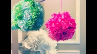 Tissue Paper Pomanders How to make flower balls DIY wedding decorations [upl. by Mihalco]