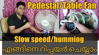 How to repair a PedestalTable Fan Slow speed Humming Problem [upl. by Belva]