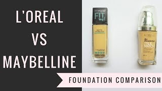 LOreal True Match Vs Maybelline Fit Me  Foundation Comparison [upl. by Ahsie]