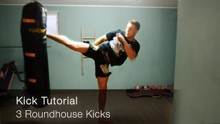 Kick Tutorial  3 Roundhouse Kicks lernen amp trainieren [upl. by Hutson684]