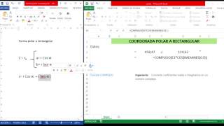 Polar a rectangular en Excel numeros complejos [upl. by Anilad]