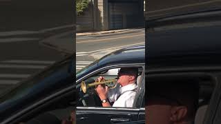 Guy plays the Marine Corps hymn with a trumpet in the car  1078489 [upl. by Ofori664]