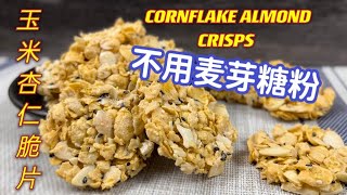 如何不用麦芽糖粉，也能做出香脆可口的玉米杏仁脆片  Cornflake Almond Crisps，No Florentine Powder Needed [upl. by Alwin]