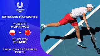 Hubert Hurkacz v Zhizhen Zhang Extended Highlights  United Cup 2023 Quarterfinal [upl. by Nemajneb86]