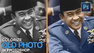 Photoshop Tutorial Mewarnai Foto hitam putih Colorize a Black and White Photo [upl. by Ibrab]