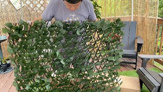 Windscreen4less Artificial Leaf Faux Ivy Expandable Stretchable Privacy Fence Buxus [upl. by Amy]