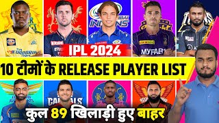 IPL 2024 All Teams Announce Full And Confirm Released Player List In Player Retention [upl. by Ybba]