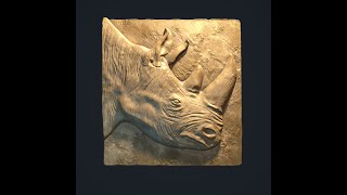 Rhino Bas Relief  ZBrush  Substance Painter [upl. by Enelez170]