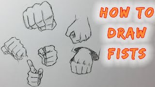 EASY WAY to draw Manga Fists  Step by Step Tutorial [upl. by Idzik]