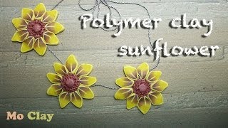 DIY Polymer clay Sunflower Tutorial  Necklace [upl. by Wendie]