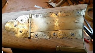 long rifle build Lancaster county pt 36 engraving the patchbox [upl. by Anwahs]