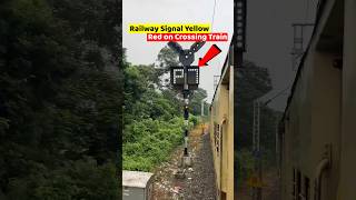 Railway Signal Yellow to Red on Crossing Train 🚦❤️ shortvideo shots trainsignal [upl. by Astred826]