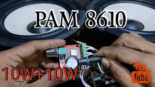 PAM 8610 10W10W mini HiFi Amplifier board testing video [upl. by Acenahs37]