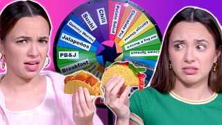 Mystery Wheel Taco Challenge  Merrell Twins [upl. by Rodney]