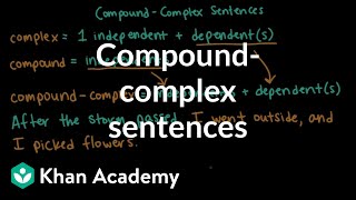 Compoundcomplex sentences  Syntax  Khan Academy [upl. by Esimorp]