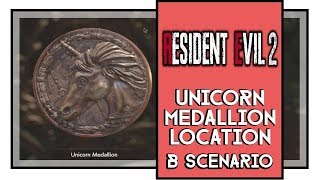 Resident Evil 2 Remake Unicorn Statue Puzzle Solution B SCENARIO 2nd run [upl. by Lezned]