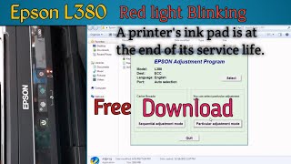 Adjustment software free download on Epson L380 Printer  Service required problem solution [upl. by Filippo]