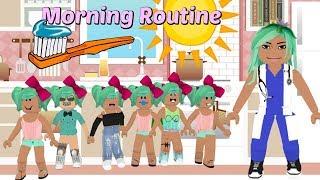 Mom of 6 kids Bloxburg Morning Routine [upl. by Norm646]