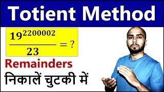 Real explanation of Totient method of finding remainder  Number system tricks in Hindi [upl. by Auohs]