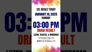 STL Result Today 300PM Draw January 19 2025 STL Luzon Visayas and Mindanao  LRT PH shorts [upl. by Calle]