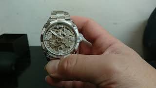 FORSINING GMT10768 SKELETONIZED AUTOMATIC WATCH UNBOXING [upl. by Olumor524]