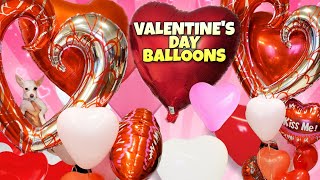 Inflating Our Huge Valentines Day Balloons DIY Heart Balloon Bouquet 2021 [upl. by Faubert]