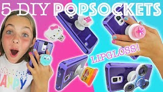 5 Best Easy DIY Popsocket Crafts  How To Phone DIY Projects w Ava  Kids Cooking and Crafts [upl. by Sussman]