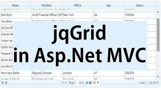 jqGrid In AspNet MVC Using SQL Server Database [upl. by Bonnes]