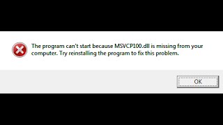 msvcp100 dll missing Windows 8 and Windows 81 Error Fix No Sofware Needed [upl. by Ermey]