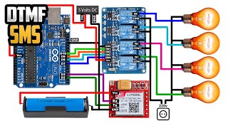 DTMF  Arduino SIM800L Relay Control with SMS  SIM800L Register Phone Number by SMS [upl. by Ahsimac]