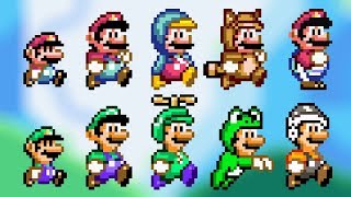 ALL POWERUPS SMW Styled Custom Sprites  Super Mario Bros X SMBX 144 [upl. by Maziar705]