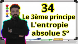 34 Le 3ème principe de la Thermodynamique  lentropie absolue S° [upl. by Teerprah]