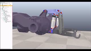 Simulation of Tractor 3 point linkage Hitch mechanism Part 1 [upl. by Elumas]