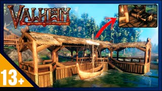 Valheim How To Build Small Dock  Seawall Port  Build Guide [upl. by Lauhsoj]