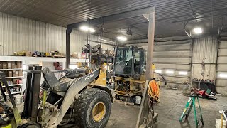 Disassembly Part 1 replacing center pins and bearings on a John Deere 624k payloader [upl. by Ardnac]