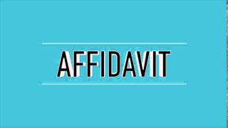 How To Pronounce Affidavit [upl. by Acilgna]