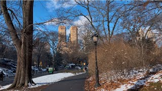 4K  Christmas Snow Walk in Central Park New York City [upl. by Paynter]