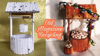 How to reuse old magazine  Recycled paper well  DIY [upl. by Imuyam]