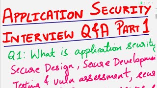 Application Security Interview Questions And Answers  Part 1  App Sec  AppSec  Cyber Security [upl. by Fischer]