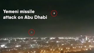 Yemeni missile attack on Abu Dhab [upl. by Klingel408]