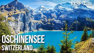 Oeschinensee Spectacular Blue Lake 🇨🇭 Switzerland 4K HDR Walking Tour [upl. by Benedict698]