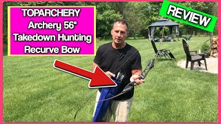 TOPARCHERY Archery 56quot Takedown Hunting Recurve Bow [upl. by Nnitsuj]