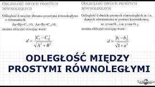 Geometria analityczna  Odległość między prostymi równoległymi [upl. by Seabury]