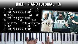 Jireh  Piano Tutorial  Eb [upl. by Narot]